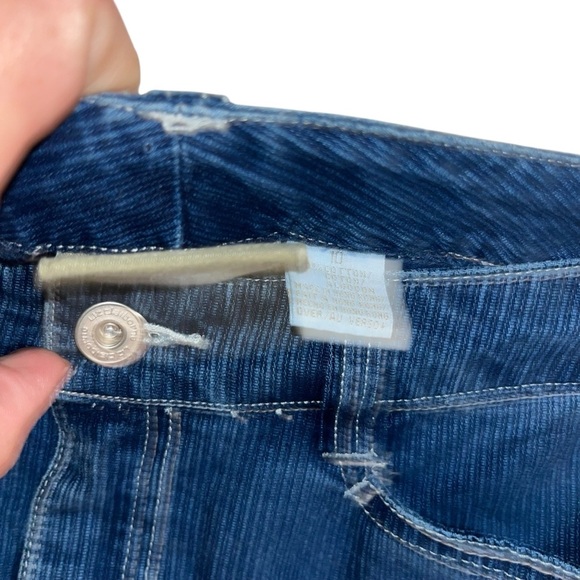 Liz Claiborne vintage retro indigo dye striped lightweight corduroy jeans 10 nwt - Picture 4 of 5